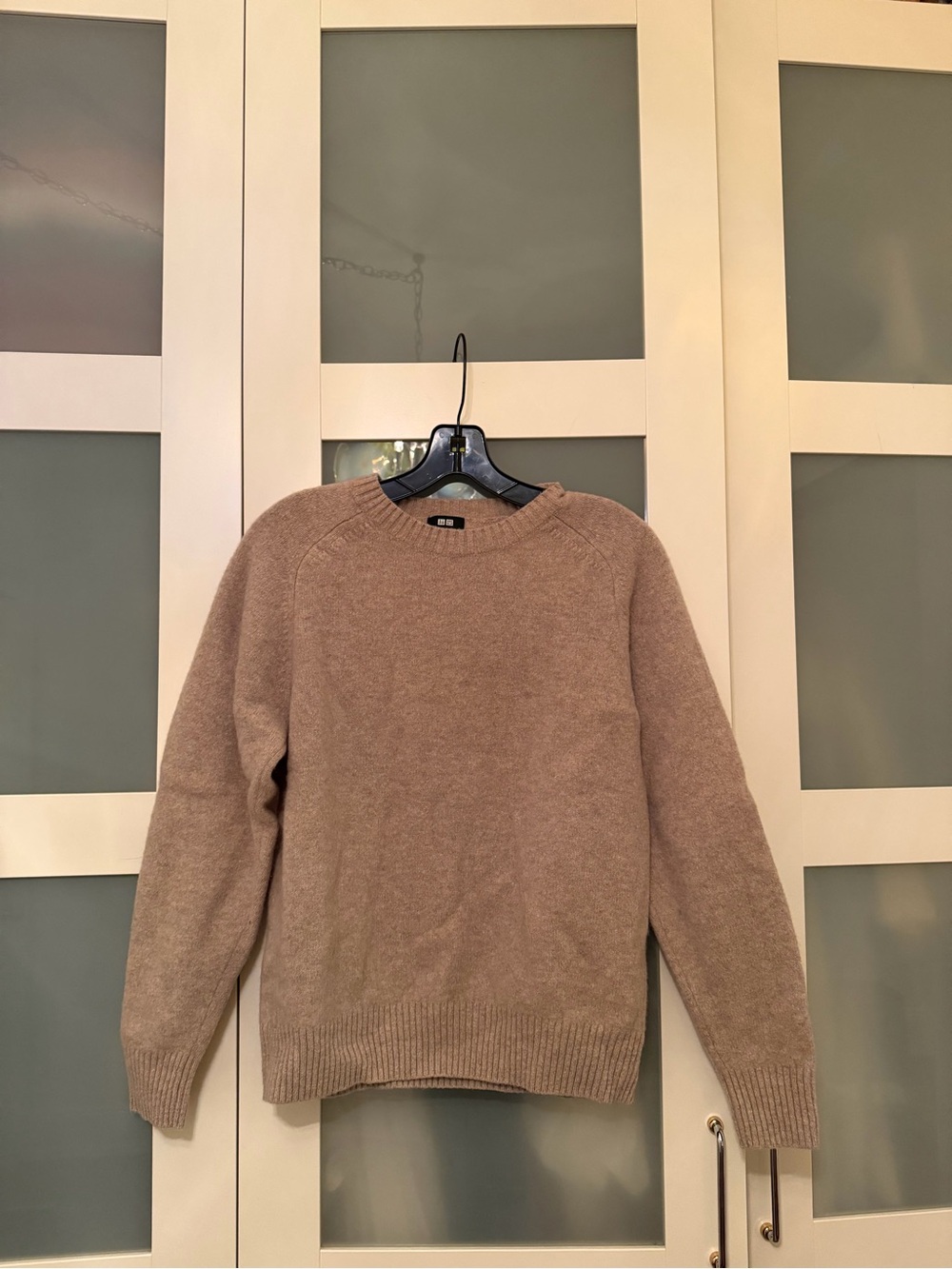 Boxy Crewneck Sweater in Light Brown - Classic Knit